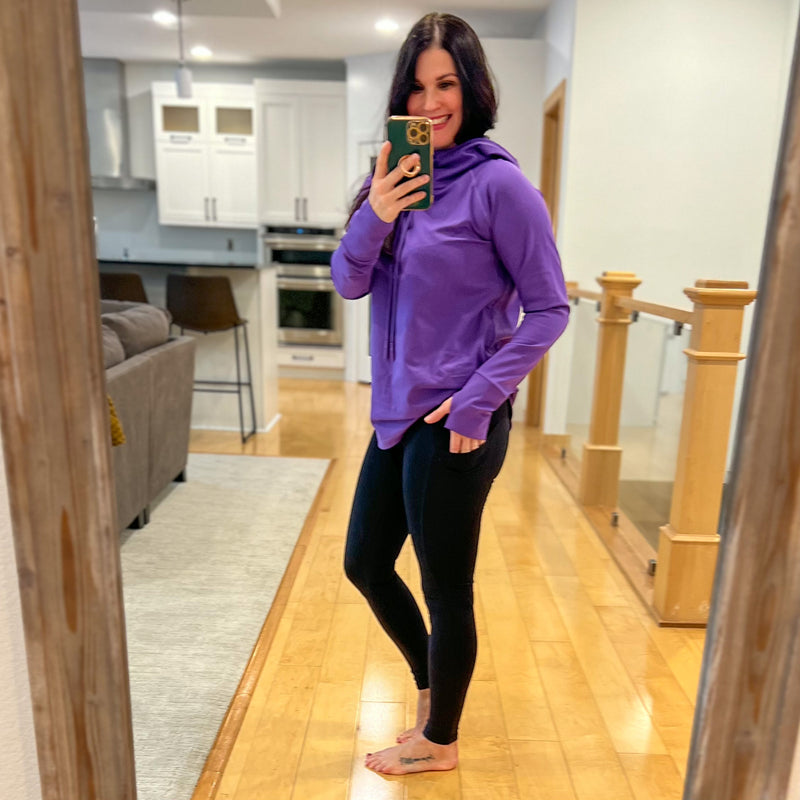 High Waist Essential Panel Leggings - Black