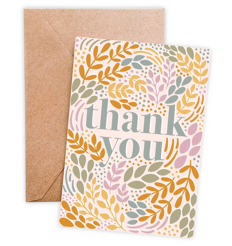 Thank you (floral) - Greeting Card