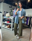 Olive Stretch Front Pocket Pants
