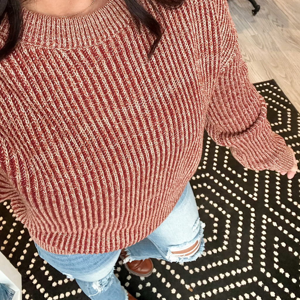 Rust Two Tone Sweater