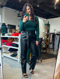 Faux Leather Paper Bag Trouser