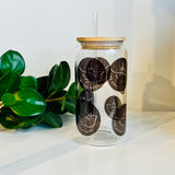 16oz Glass Cup Bamboo Lid