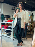 Faux Leather Paper Bag Trouser