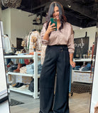 Assymetrical Buckle Pants - Black