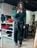 Faux Leather Paper Bag Trouser
