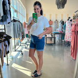 Risen High Rise Roll Up Shorts