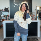 Wanakome Selene Color Block Hoodie - Vanilla Mix